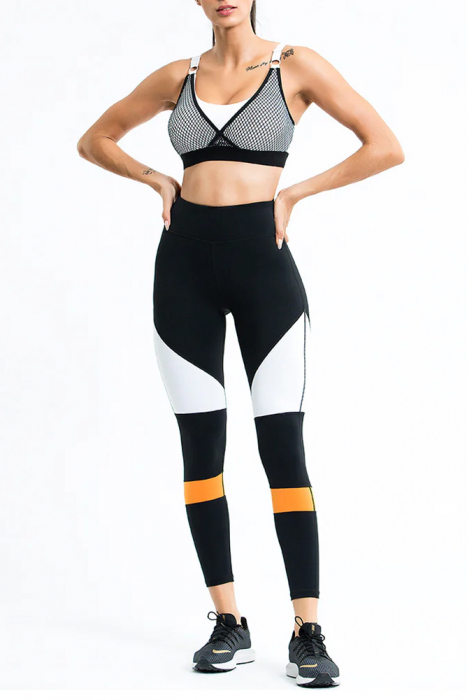 Compleu sport dama FiziOn Contrast, High-Performance, Multicolor, Negru/Alb [6]