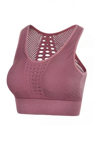 Bustiera fitness sustinere ridicata, Roz inchis [5]