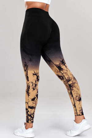 Colanti fitness modelatori Gradient Marble, Negru/Bej [4]