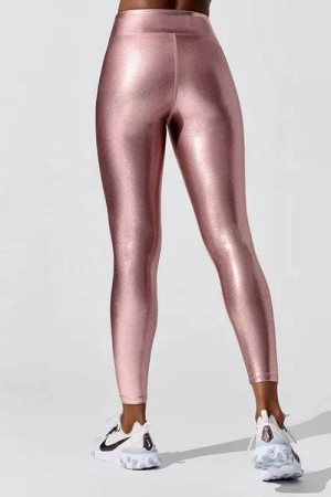 Colanti luciosi cu talie medie Bold Glamour, Rose Silver, Roz [1]