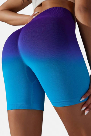 Colanti Ombre - Colanti scurti modelatori Rainbow, gradient, mov/albastru