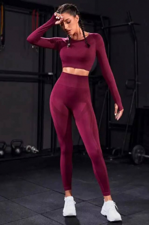 Compleu fitness dama compresiv, QueenB, Burgundy [2]