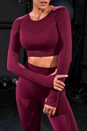 Compleu fitness dama compresiv, QueenB, Burgundy [4]