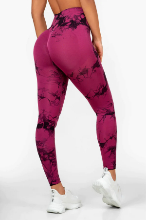 Colanti Marble - Pantaloni fitness modelatori cu elemente grafice Marble, Deep Purple