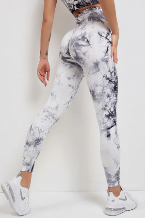 Pantaloni fitness modelatori Marble, Alb/Negru [3]