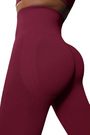 pantaloni-sport-modelatori-cu-efect-de-compresie-ruby rosu, pantaloni modelatori dama seamless fara cusaturi, colanti mulati rosii [4]