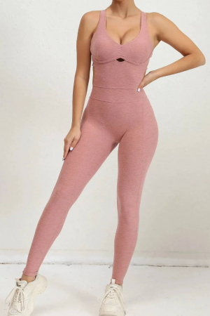 Compleuri Fitness - Salopeta sport modelatoare X-tra, Roz Pudrat