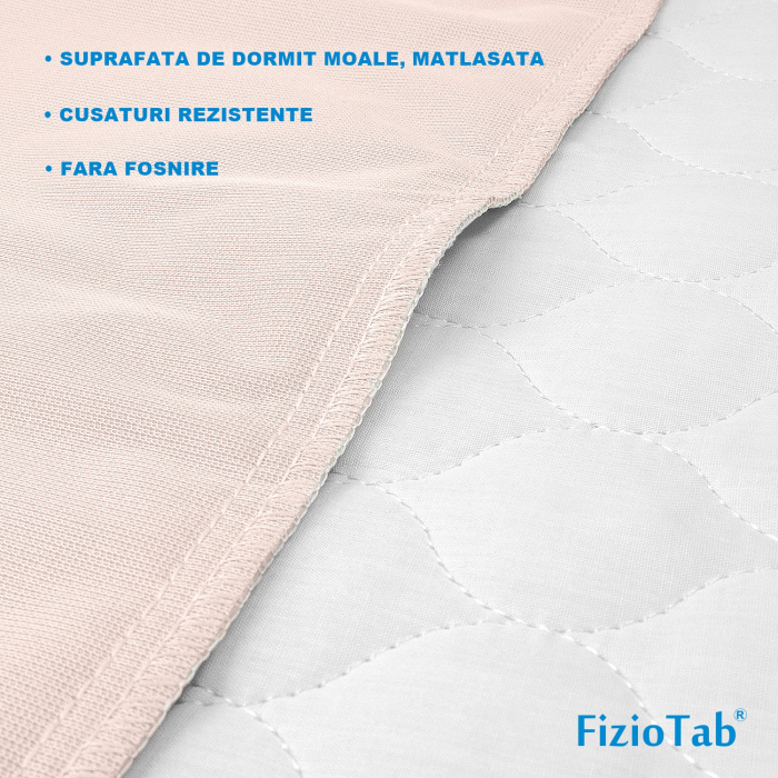 Aleza FizioTab®, Protectie saltea impermeabila /  Paturica absorbanta pentru pat, Reutilizabila, pentru Adulti si Copii, Pacienti cu Incontinenta, Lavabila, 90 x 85 cm, Bej/Alb [6]