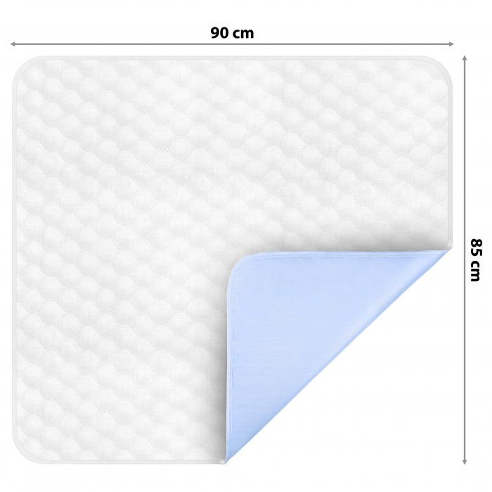 Aleza FizioTab®,Protectie saltea impermeabila/Reutilizabila, pentru Pacienti cu Incontinenta, Lavabila, 90 x 85 cm, Albastru [2]