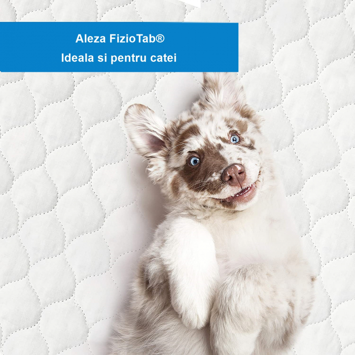 Aleza FizioTab®,Protectie saltea impermeabila/Reutilizabila, pentru Pacienti cu Incontinenta, Lavabila, 90 x 85 cm, Albastru [14]