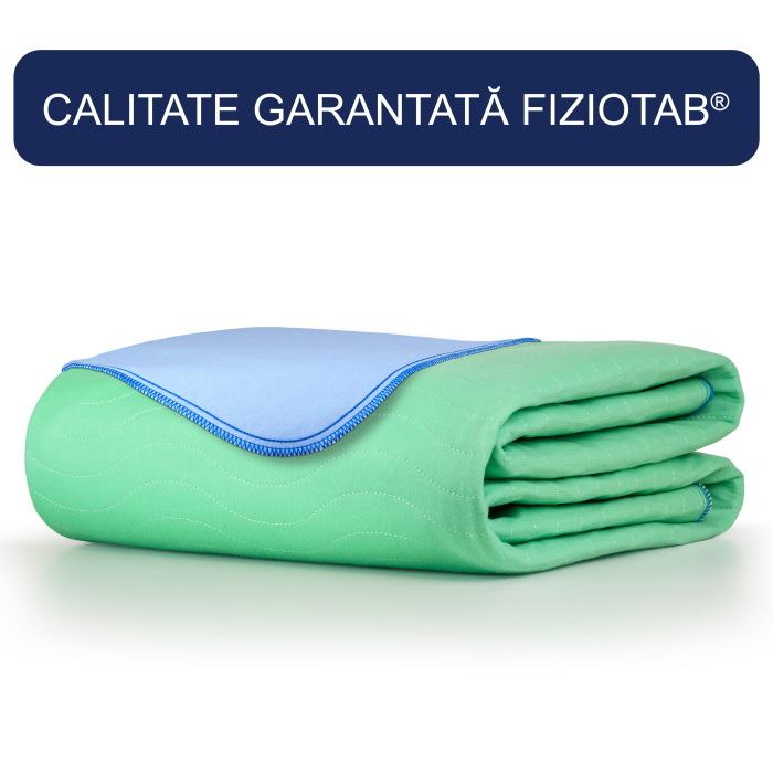 Aleza 200 x 200 Impermeabila si Reutilizabila FizioTab®, Tip Cearceaf Absorbant, Protectie Saltea Lavabila pentru Pacienti cu Incontinenta, Adulti si Copii, Verde/Albastru [4]