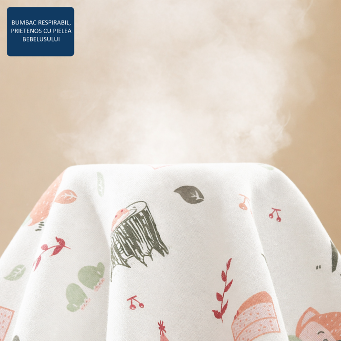 Aleza impermeabila mare pentru copii, FizioTab®, 80x100 cm, absorbanta si lavabila, refolosibila, tip paturica, pentru schimbat scutecul bebelusului, Caprioare [3]