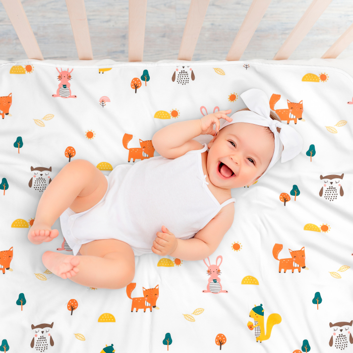 Aleza impermeabila mare pentru copii, FizioTab®, 80x100 cm, absorbanta si lavabila, refolosibila, tip paturica, pentru schimbat scutecul bebelusului, Forest [3]