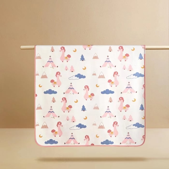 Aleza impermeabila mare pentru copii, FizioTab®, 80x100 cm, absorbanta si lavabila, refolosibila, tip paturica, pentru schimbat scutecul bebelusului, Lama [8]