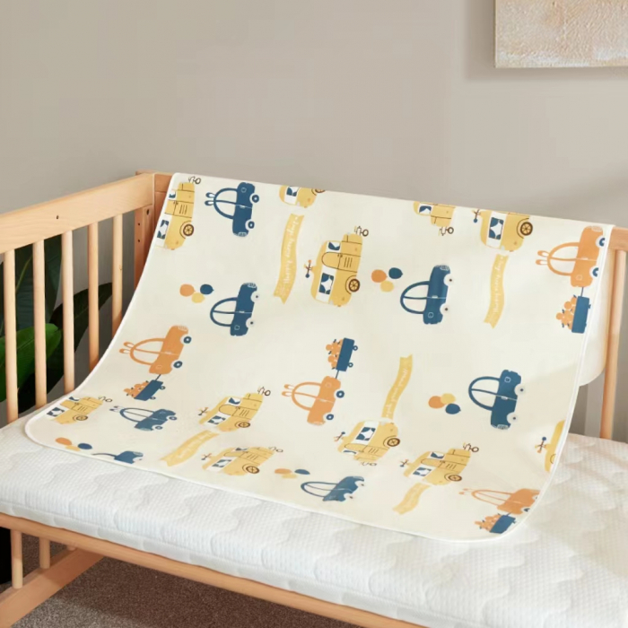 Aleza impermeabila mare pentru copii, FizioTab®, 80x100 cm, absorbanta si lavabila, refolosibila, tip paturica, pentru schimbat scutecul bebelusului, Masinute [8]