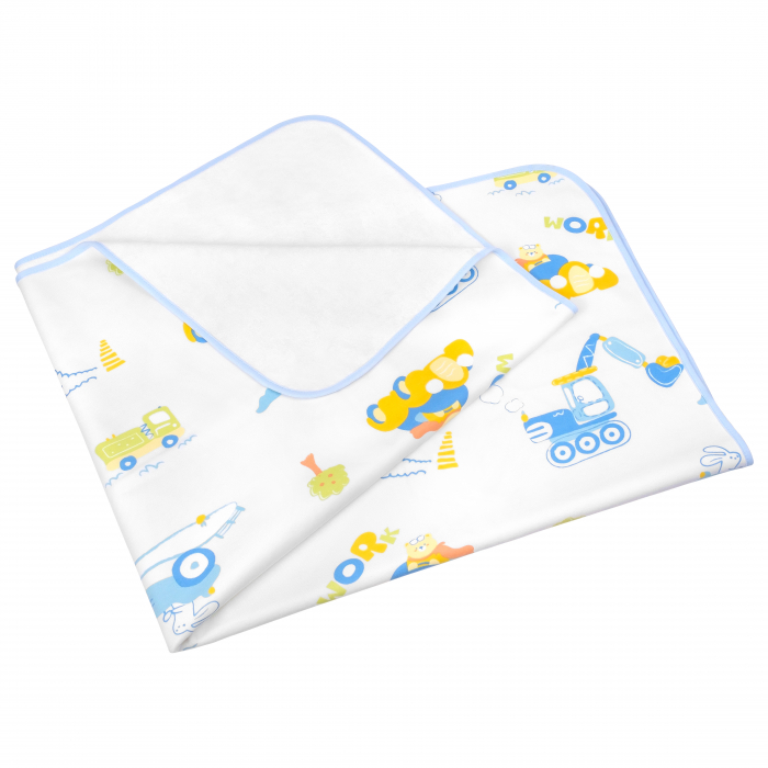 Aleza impermeabila mare pentru copii, FizioTab®, 80x100 cm, absorbanta si lavabila, refolosibila, tip paturica, pentru schimbat scutecul bebelusului, Tractorase [7]
