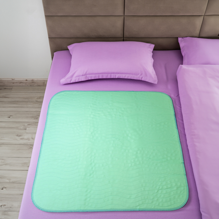 Aleza Impermeabila Reutilizabila FizioTab® 90 x 85 cm, Protectie Saltea Lavabila, pentru Pacienti cu Incontinenta, Adulti si Copii, Verde/Albastru [6]