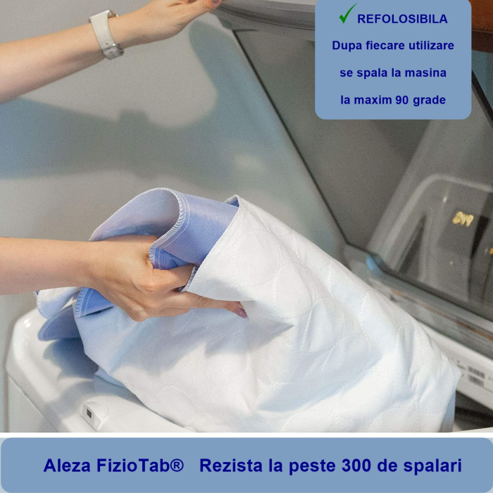 Aleza Manere 85 x 90 pentru Manevrare Usoara, Impermeabila si Reutilizabila FizioTab®, Tip Cearceaf Absorbant, Protectie Saltea Lavabila pentru Pacienti cu Incontinenta, Adulti si Copii, Albastru [8]
