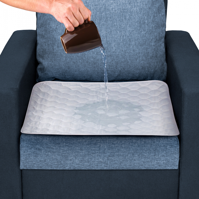Aleza Scaun Reutilizabila, FizioTab®, Absorbantă si Lavabilă, pentru Adulti si Copii, Pacienti cu Incontinență, cu Suprafata speciala Anti-alunecare, 50 x 50 cm, Albastru/Alb, 2 bucati [3]