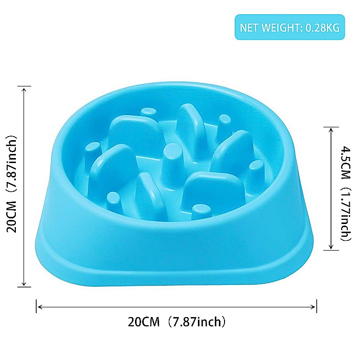 Castron Hranire Lenta pentru Caini, Pentru Prevenirea Indigestiei, Slow Feed Bol Interactiv FizioTab®, Albastru [7]