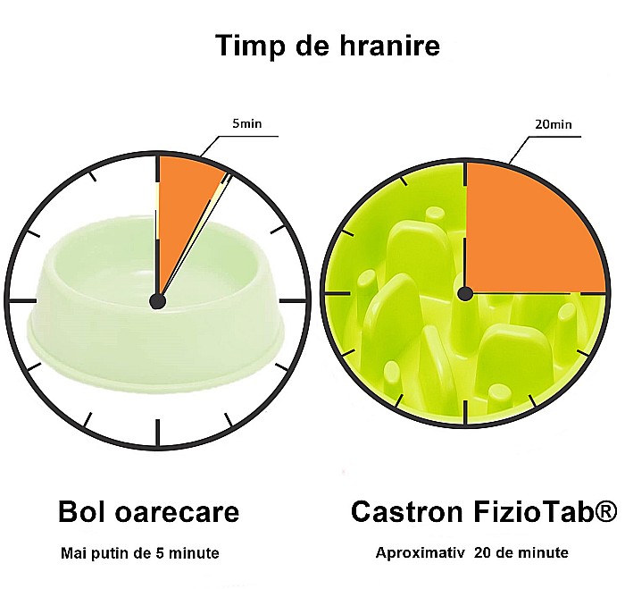 Castron Hranire Lenta pentru Caini, Pentru Prevenirea Indigestiei, Slow Feed Bol Interactiv FizioTab®, Verde [6]