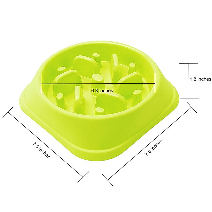 Castron Hranire Lenta pentru Caini, Pentru Prevenirea Indigestiei, Slow Feed Bol Interactiv FizioTab®, Verde [9]
