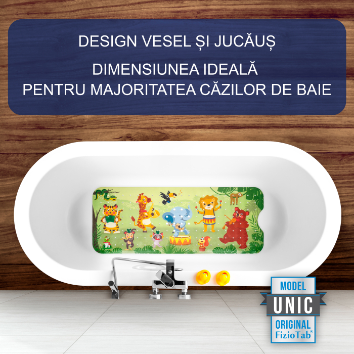 Covoras pentru cada, anti-alunecare, FizioTab®, 100×40 cm, Jungle [2]