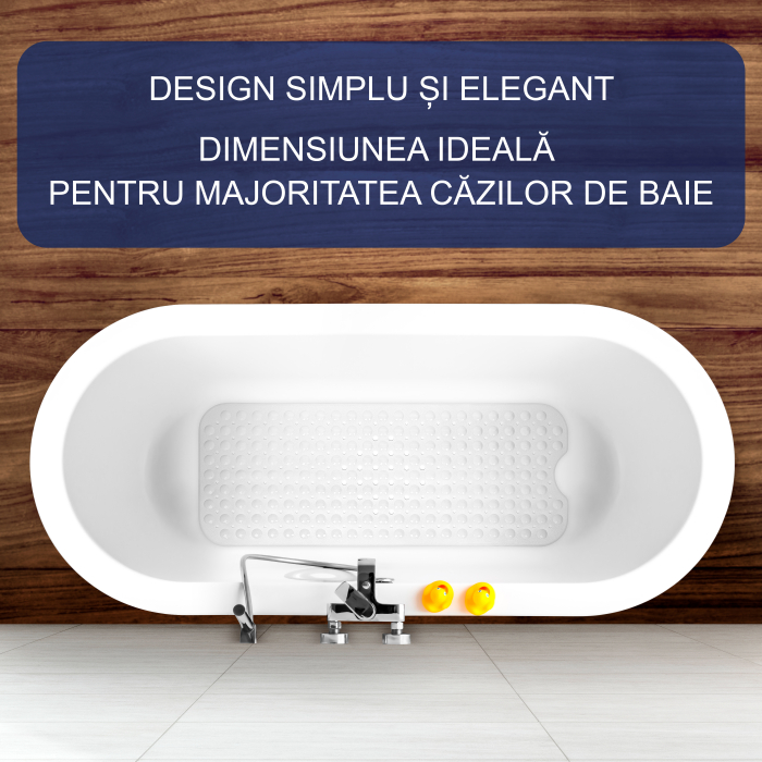 Covoras pentru cada, anti-alunecare, FizioTab®, 100x40 cm, Alb [2]