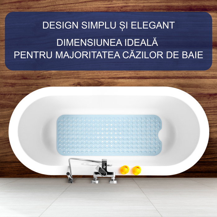 Covoras pentru cada, anti-alunecare, FizioTab®, 100x40 cm, Albastru Deschis [2]