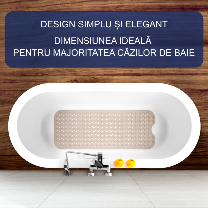 Covoras pentru cada, anti-alunecare, FizioTab®, 100x40 cm, Bej lucios [2]