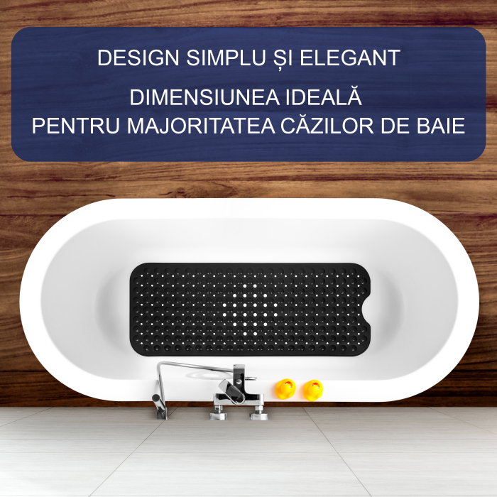 Covoras pentru cada, anti-alunecare, FizioTab®, 100x40 cm, Negru [3]