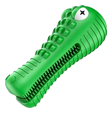Jucarie de Ros pentru Caini, FizioTab®, Crocodil, Dog Dental Chew Toy, Verde, Cadou Periuta de Curatat [13]