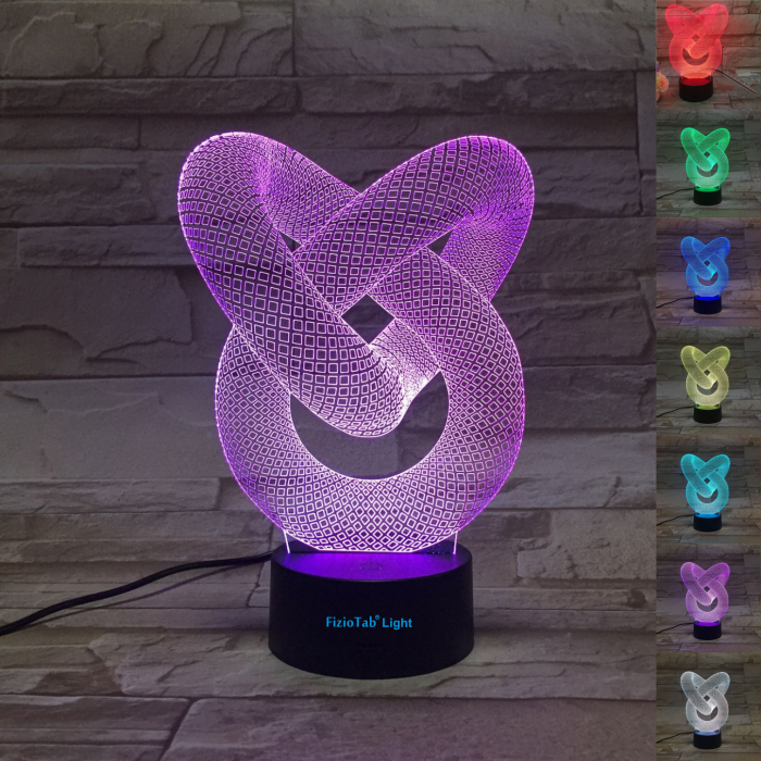 Lampa De Veghe 3D LED FizioTab®, 7 Culori, Lumina Ambientala, Alimentare USB, Abstract [1]