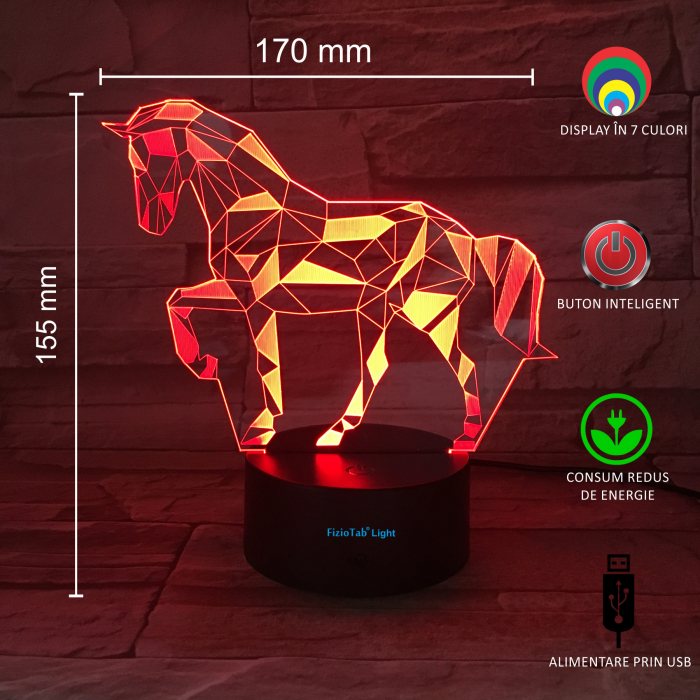 Lampa De Veghe 3D LED FizioTab® 7 Culori, Lumina Ambientala, Alimentare USB, Cal [3]