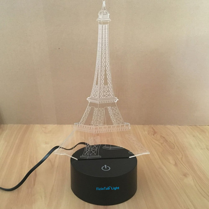 Lampa De Veghe 3D LED FizioTab® 7 Culori, Lumina Ambientala, Alimentare USB, Turnul Eiffel [6]