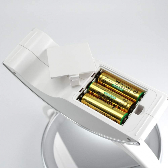 Oglinda Cosmetica FizioTab®, Iluminata Led, Dimabila, 2 Fete, Marire 10X, Baterii si Cablu USB Incluse, Alb [9]