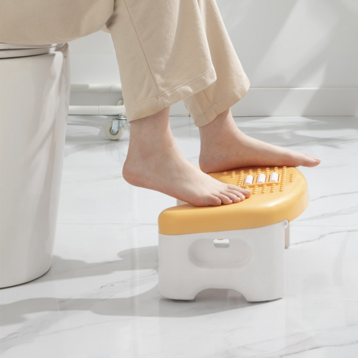 Scaunel Pliabil WC FizioTab®, Impotriva Constipatiei si Hemoroizilor, Pentru Pozitia Ghemuit Corecta Pe WC, Adulti si Copii, 1 buc, Portocaliu Inaltime 18 cm [3]