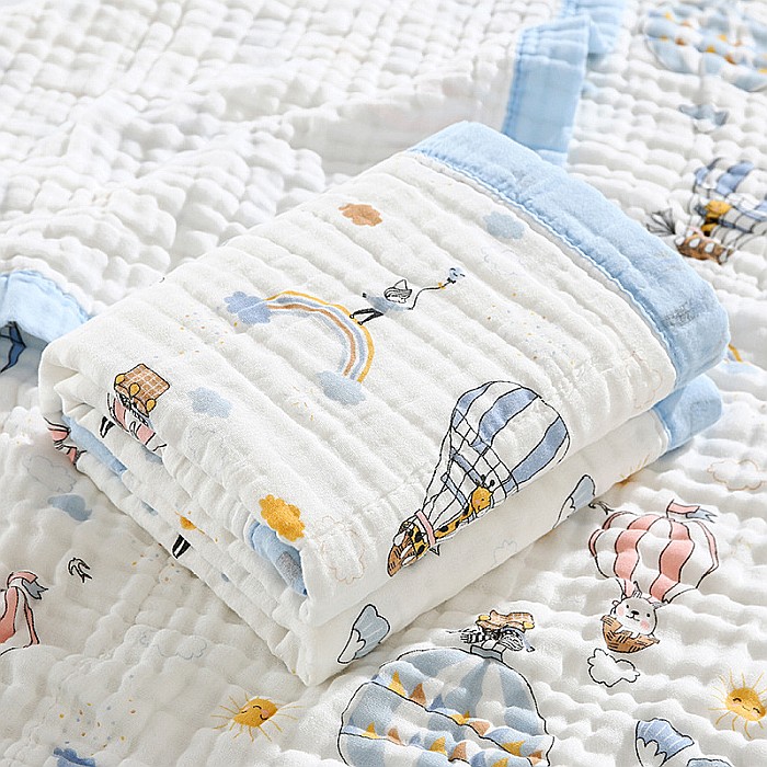 Paturica FizioTab® pentru Bebe, din Muselina 6 Straturi,110 x 110 cm, din Bumbac, Model Balon [6]