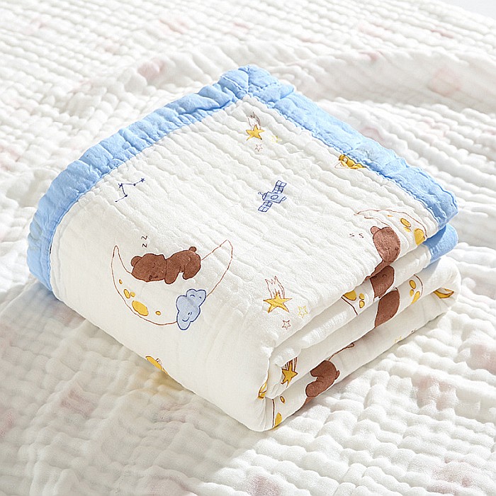 Paturica FizioTab® pentru Bebe, din Muselina 6 Straturi, 110 x 110 cm, din Bumbac, Model Ursi [6]