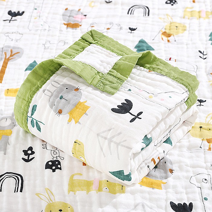 Paturica FizioTab® pentru Bebe, Muselina 6 Straturi, 110 x 110 cm, din Bumbac, Model Animale [6]