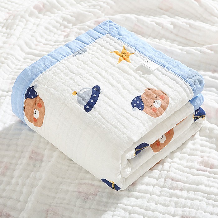 Paturica FizioTab® pentru Bebe, Muselina 6 Straturi, 110 x 110 cm, din bumbac, Model Ursi Spatiali [6]