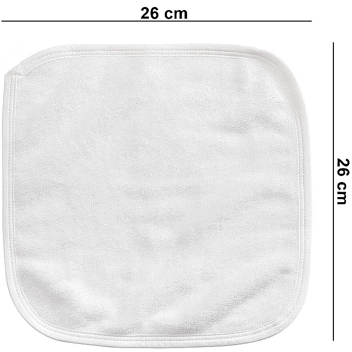 Prosopel de Baie FizioTab® din Bambus, Absorbant, Moale si Pufos, 26x26 cm, Alb [4]