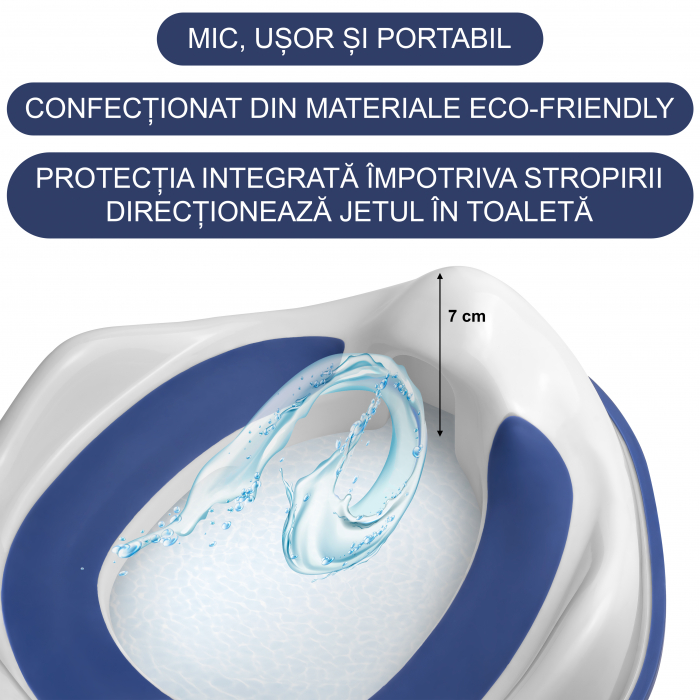 Reductor WC Copii cu Manere FizioTab® - cu Agatatoare tip Carlig pentru Depozitare Usoara, Rabbit, Albastru/Alb [4]