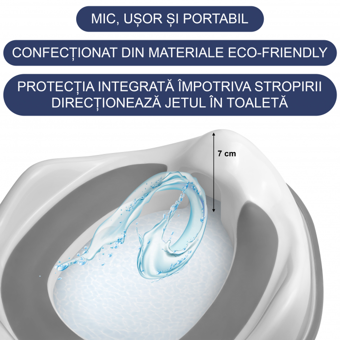 Reductor WC Copii cu Manere FizioTab® - cu Agatatoare tip Carlig pentru Depozitare Usoara, Rabbit, Gri/Alb [4]