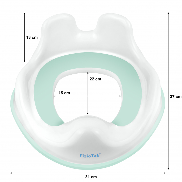 Reductor WC Copii cu Manere FizioTab® – cu Agatatoare tip Carlig pentru Depozitare Usoara, Rabbit, Verde/Alb [5]