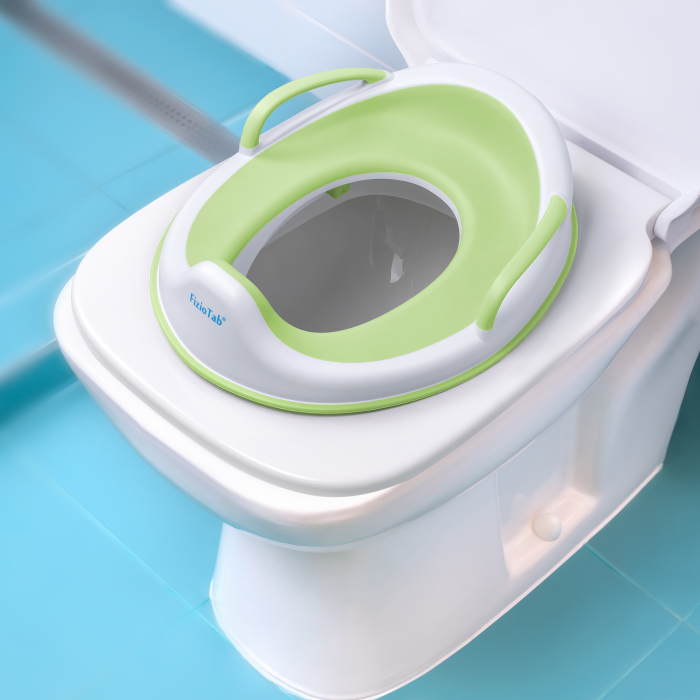 Reductor WC Copii cu Manere FizioTab® - cu Inelus pentru Depozitare Usoara si Carlig de Agatare, Verde [3]