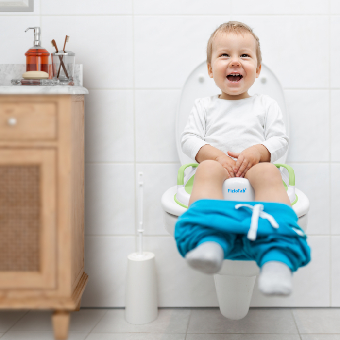 Reductor WC Copii cu Manere FizioTab® - cu Inelus pentru Depozitare Usoara si Carlig de Agatare, Verde [2]