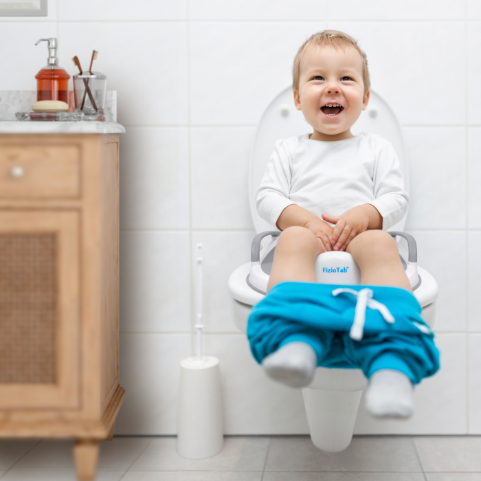 Reductor WC Copii cu Manere FizioTab® - cu Inelus pentru Depozitare Usoara si Carlig de Agatare, Gri [2]