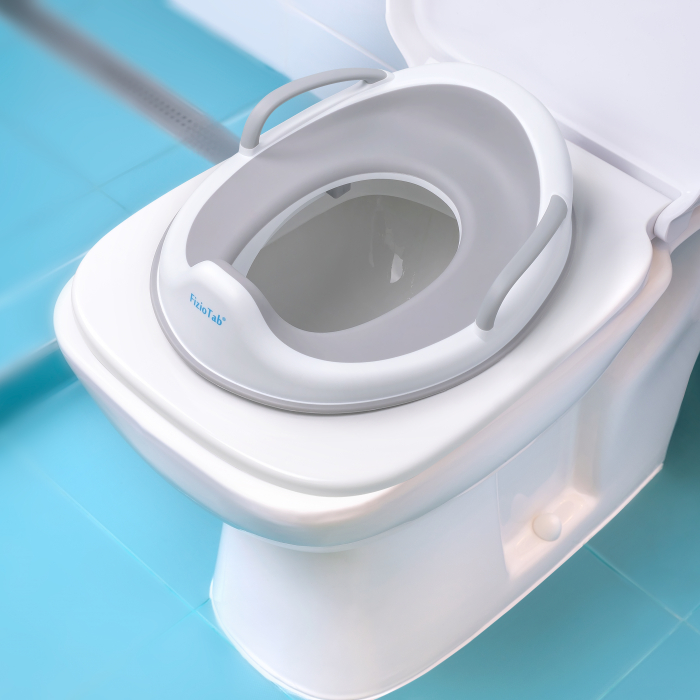 Reductor WC Copii cu Manere FizioTab® - cu Inelus pentru Depozitare Usoara si Carlig de Agatare, Gri [3]