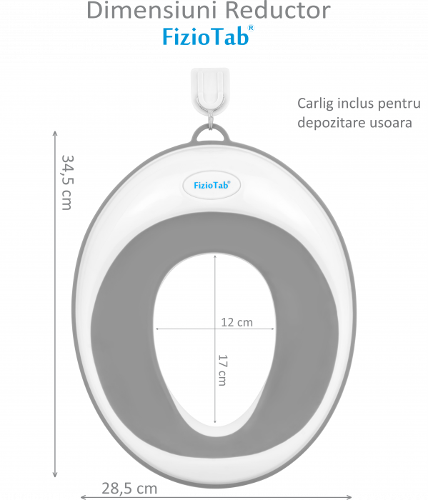 Reductor WC Copii, FizioTab®, Alb/Gri [7]